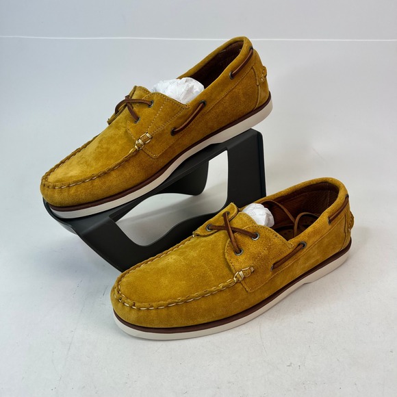 Allen Edmonds Force 10 Mens 9.5 D Yellow Suede Boat‎ Shoes Loafers